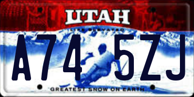 UT license plate A745ZJ