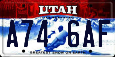 UT license plate A746AF
