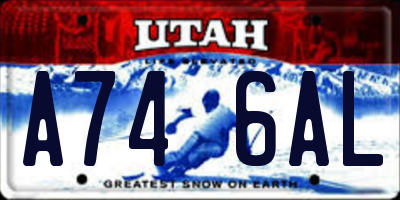 UT license plate A746AL