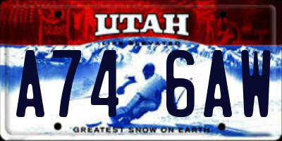 UT license plate A746AW