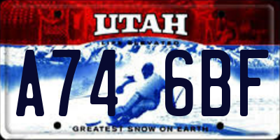 UT license plate A746BF