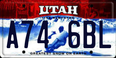 UT license plate A746BL