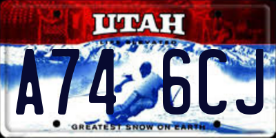 UT license plate A746CJ