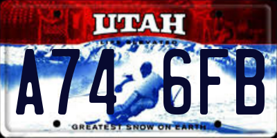 UT license plate A746FB
