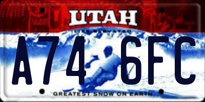 UT license plate A746FC