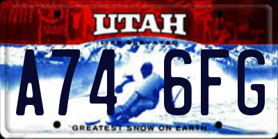 UT license plate A746FG