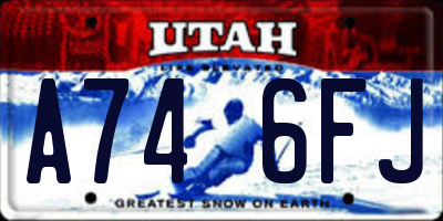 UT license plate A746FJ