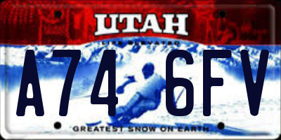 UT license plate A746FV