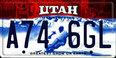 UT license plate A746GL
