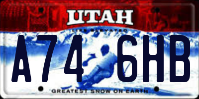 UT license plate A746HB