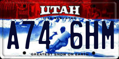 UT license plate A746HM