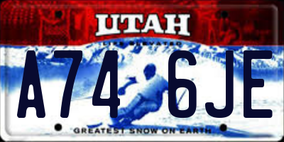 UT license plate A746JE
