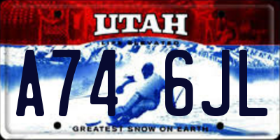 UT license plate A746JL