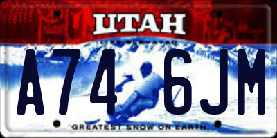 UT license plate A746JM