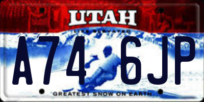 UT license plate A746JP