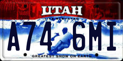 UT license plate A746MI