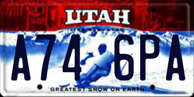 UT license plate A746PA