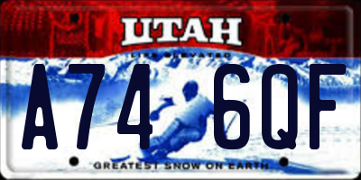 UT license plate A746QF