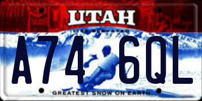 UT license plate A746QL