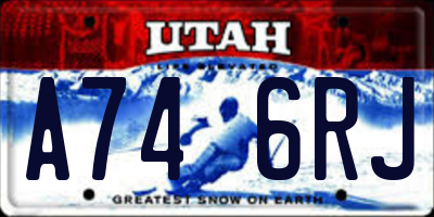UT license plate A746RJ