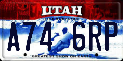 UT license plate A746RP