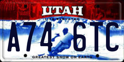 UT license plate A746TC