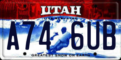 UT license plate A746UB