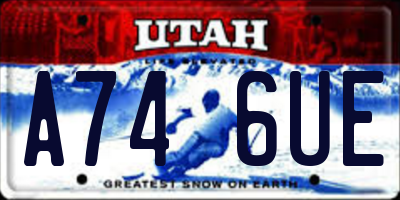 UT license plate A746UE