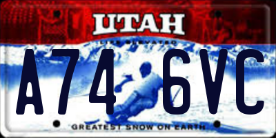 UT license plate A746VC