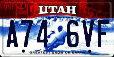 UT license plate A746VF