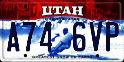UT license plate A746VP