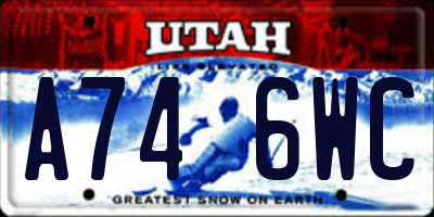 UT license plate A746WC