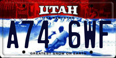 UT license plate A746WF