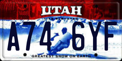 UT license plate A746YF