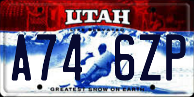 UT license plate A746ZP