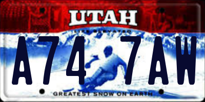 UT license plate A747AW