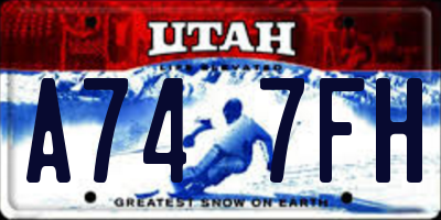 UT license plate A747FH