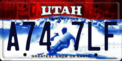 UT license plate A747LF