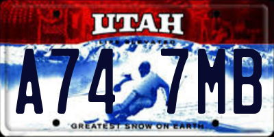 UT license plate A747MB