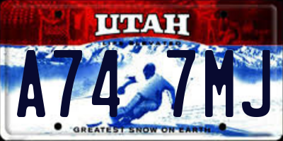 UT license plate A747MJ