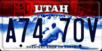 UT license plate A747OV