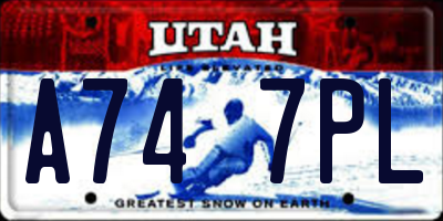 UT license plate A747PL
