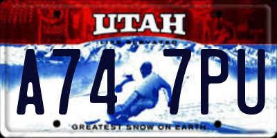 UT license plate A747PU