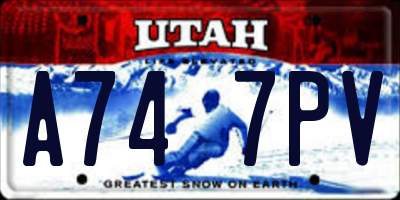 UT license plate A747PV