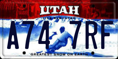 UT license plate A747RF