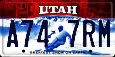 UT license plate A747RM