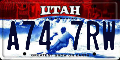 UT license plate A747RW