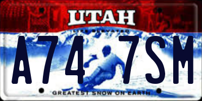 UT license plate A747SM