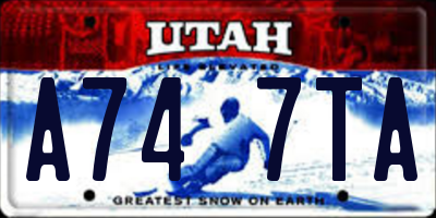 UT license plate A747TA