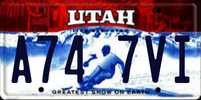 UT license plate A747VI
